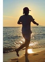 jogging on beach