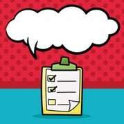 check list color doodle, speech bubble